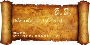 Bánáti Dávid névjegykártya
